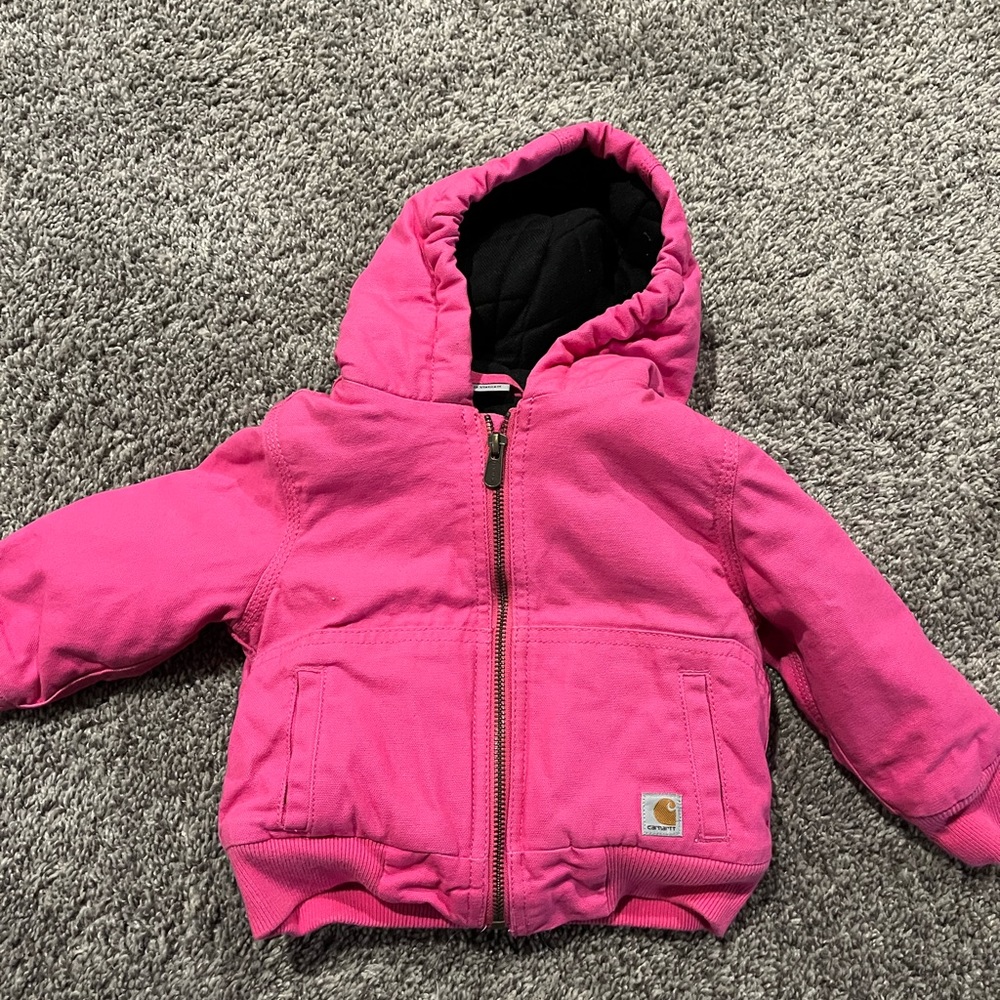 Carhartt baby toddler girls coat pink 18m